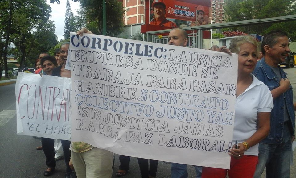 rechazo de salarios de los trabajadores de corpoelec