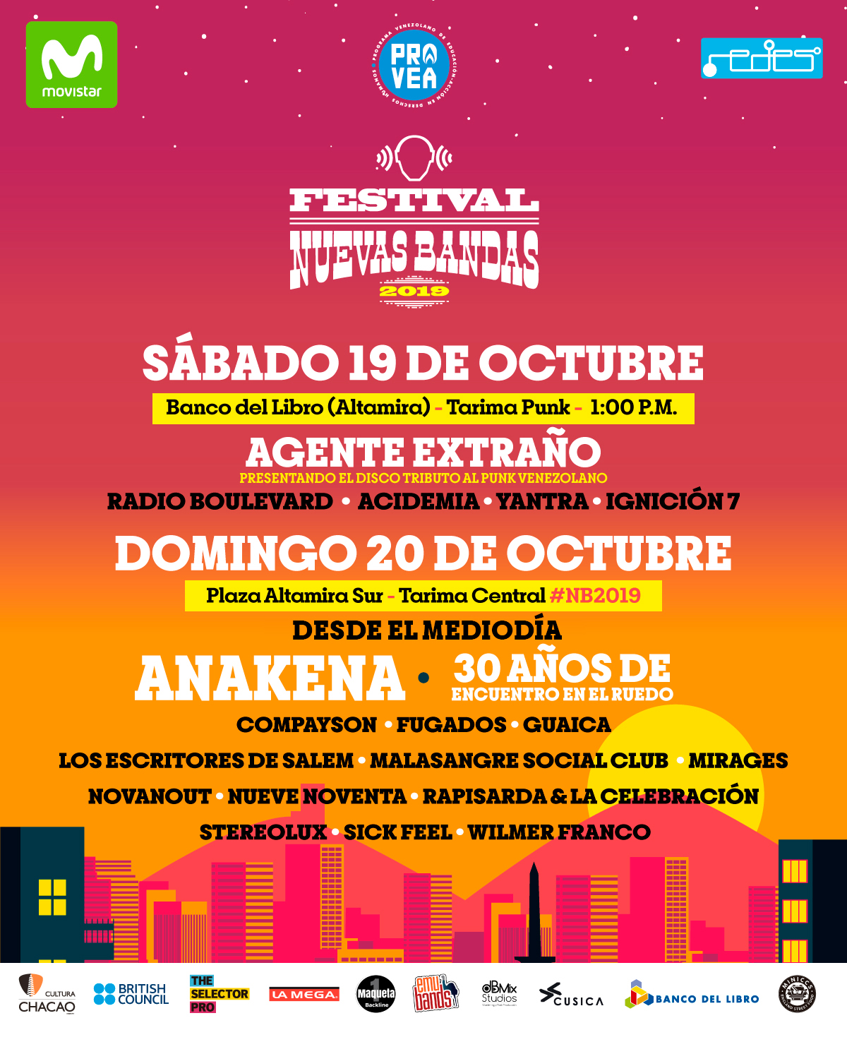 Todo listo para celebrar el Festival Nuevas Bandas 2019 en la calle