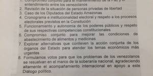 documento del dialogo entre opisicion y gobierno 2016