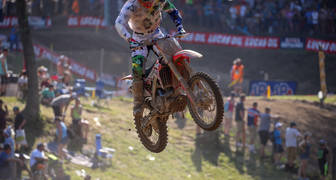 LORENZO LOCURCIO COMPITE EN LA SÉPTIMA VÁLIDA DEL PRO MOTOCROSS EN REDBUD, MICHIGAN