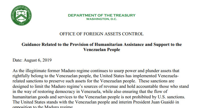 Excepciones a las sanciones económicas a Venezuela
