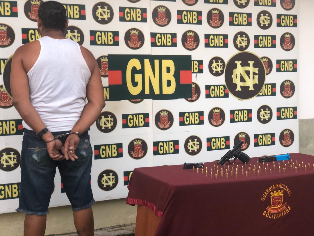 GNB capturó a ciudadano con un arma de fuego y municiones en el estado Bolívar