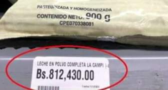 Qué está comiendo el venezolano cuando un miserable 900 gramos de leche lo venden Bs.812430 o más $10 dólares