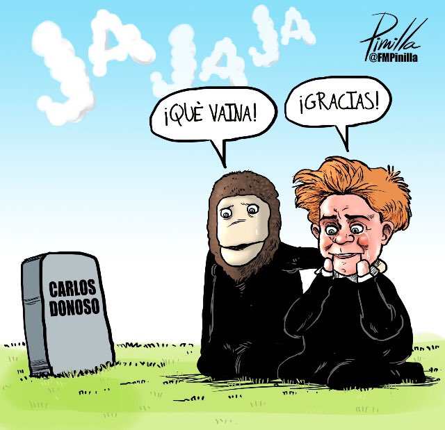 CARICATURA DE PINILLA POR EL FALLECIMIENTO DE CARLOS DONOSO