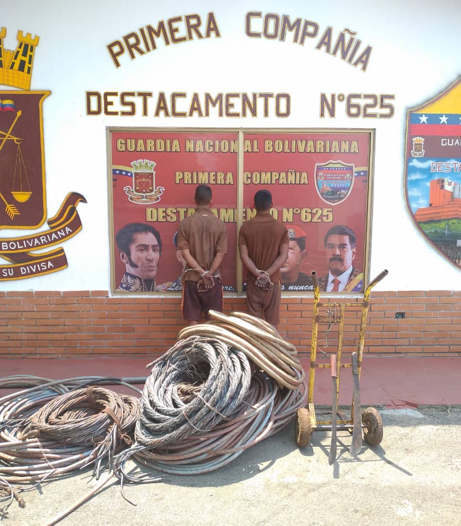 GNB aprehendió a dos ciudadanos con 800 kg de material estratégico en el estado Bolívar