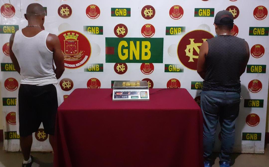 GNB aprehendió a dos ciudadanos con material aurífero en el estado Bolívar