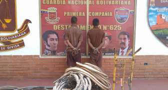 GNB aprehendió a dos ciudadanos con 800 kg de material estratégico en el estado Bolívar