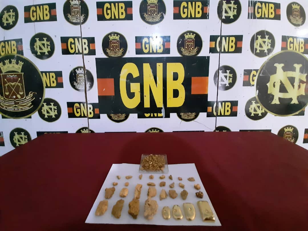Efectivos de la GNB retuvieron 307 gramos de material aurífero