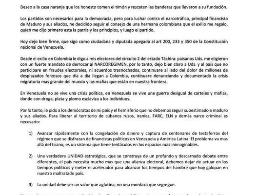 Renunció a Voluntad Popular la dirigente Gaby Arellano