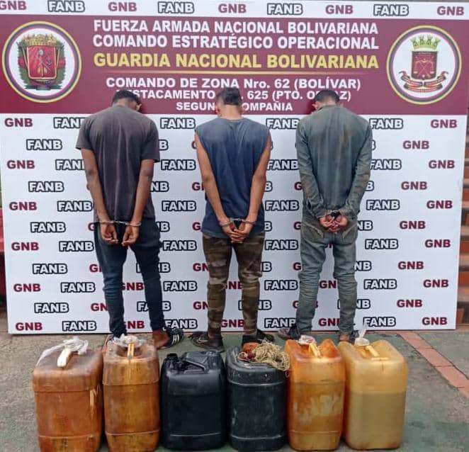 GNB Desmantela banda y captura a 03 integrantes por hurto de combustible