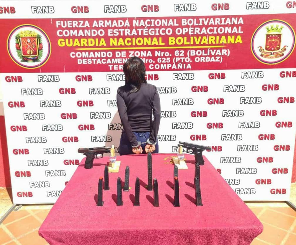 GNB capturó a ciudadana con armas de fuego