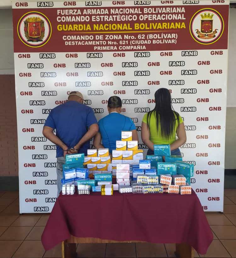 GNB desmantela grupo delictivo de tráfico de medicinas en el estado Bolívar