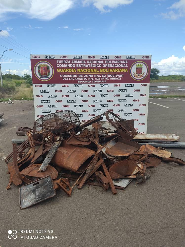 GNB recupero más de dos toneladas de material estratégico en el estado Bolívar.