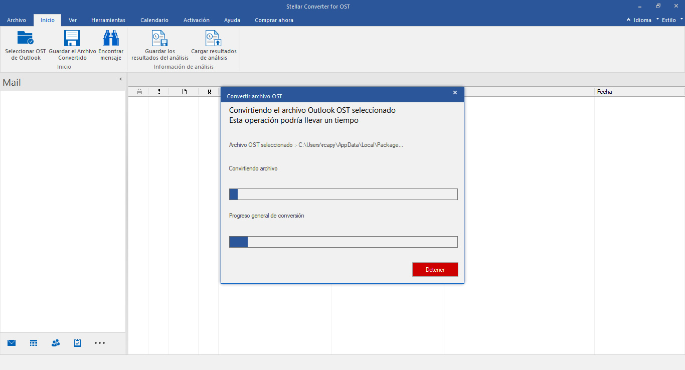 PROCESO DE CONVERSION DE OST A PST PROCESAMIENTO