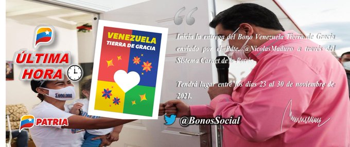 Bono Venezuela Tierra De Gracia