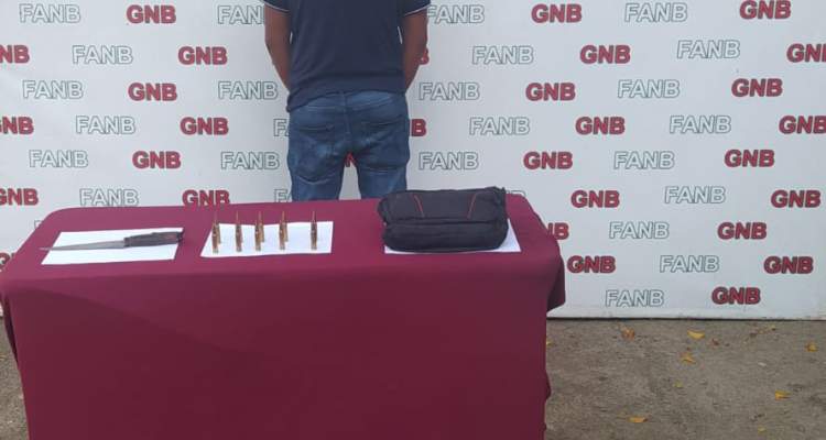 GNB atrapó a prófugo de la justicia con municiones calibre 7