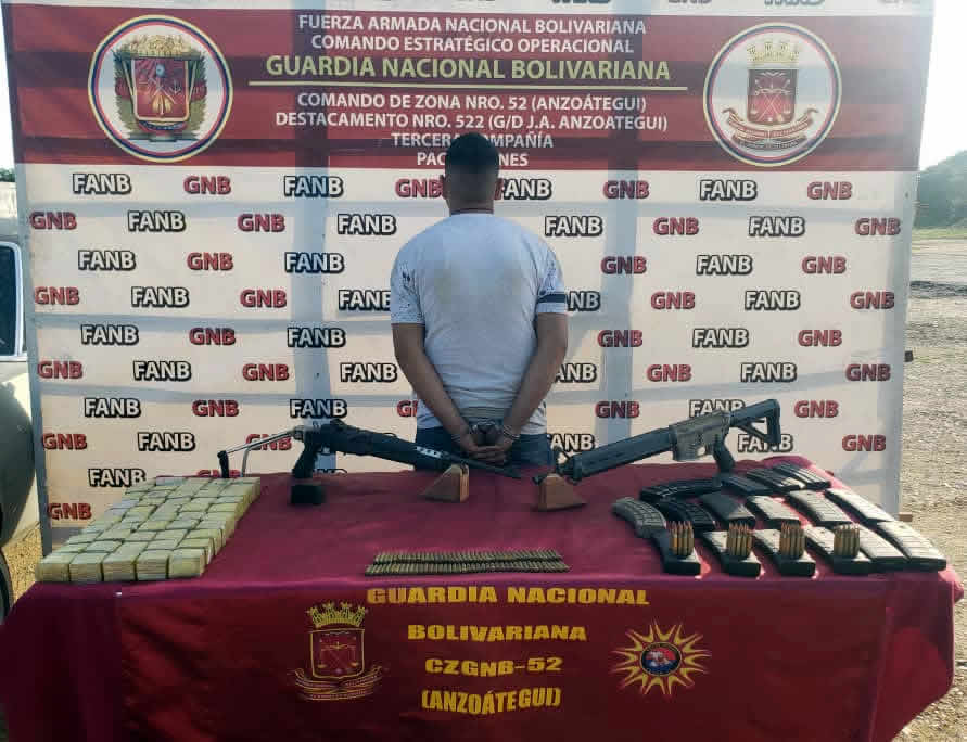 GNB capturó a ciudadano con armamento de guerra en el estado Anzoátegui