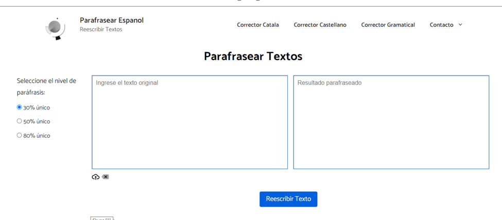 Herramienta de parafraseo en línea disponibles en intenet