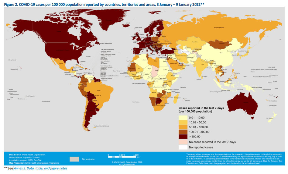ESTADISTICAS DE CASOS COVID-19 A NIVEL MUNDIAL FUENTE OMS TABLA 2