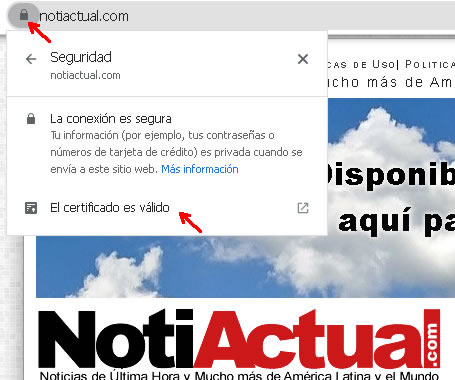 certificado SSL valido notiactual