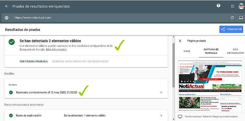 DATOS ESTRUCTURADOS VALIDADOS PARA NOTIACTUAL.COM EN MODO DESKTOP DATOS ESTRUCTURADOS VALIDADOS PARA NOTIACTUAL.COM EN MODO DESKTOP