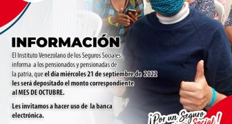 CUANDO PAGAN LA PENSION DE SEPTIEMBRE OCTUBRE 2022 IVSS