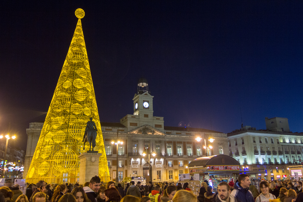 MADRID,SPAIN - DECEMBER 18: The famous Puerta del Sol