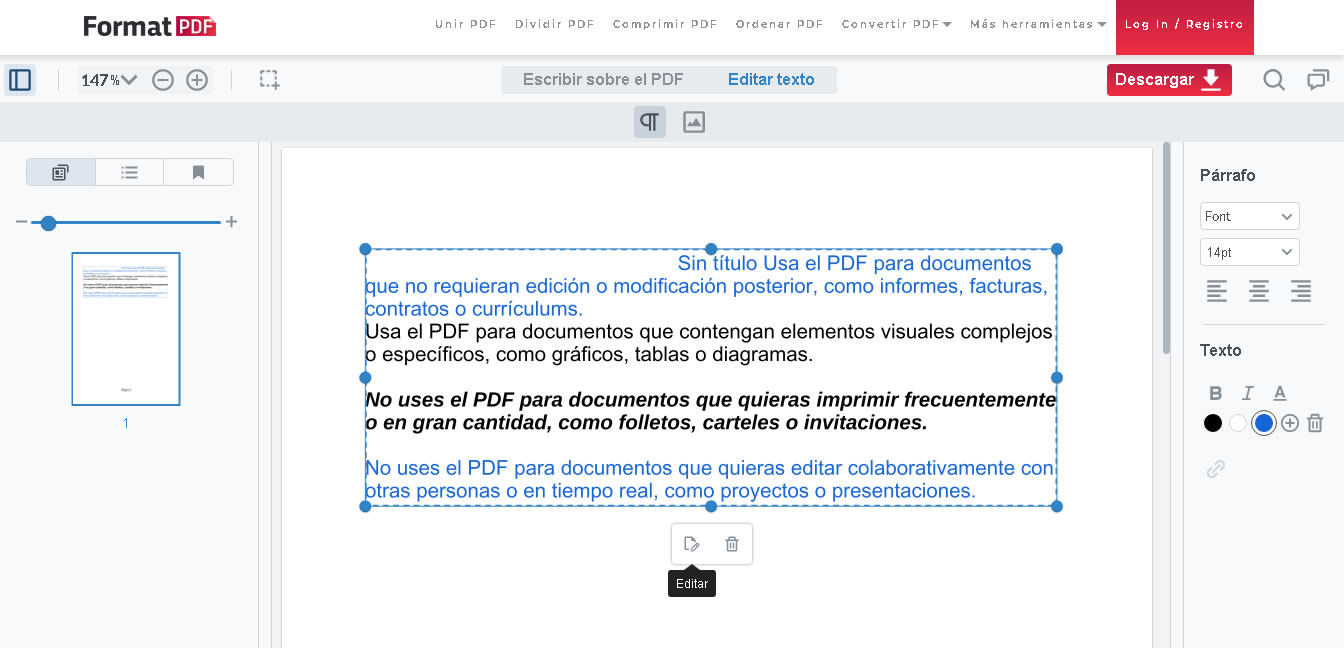 CAMBIAR LOS COLORES DE LAS LETRAS CON FORMATPDF