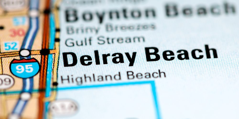 Delray Beach. Florida. USA on a map