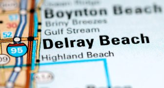 Delray Beach. Florida. USA on a map