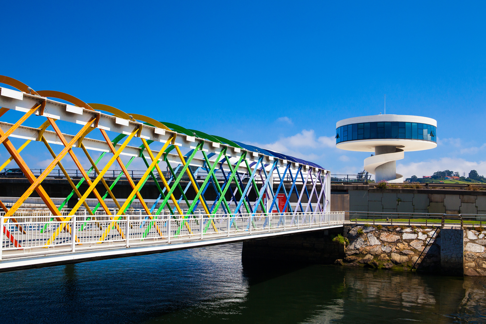 View of Niemeyer Center building in Aviles, Spain.