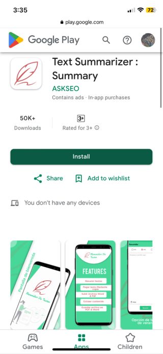 APLICACIONES PARA RESUMIR TEXTOS GOOGLE PLAY STORE ANDROID