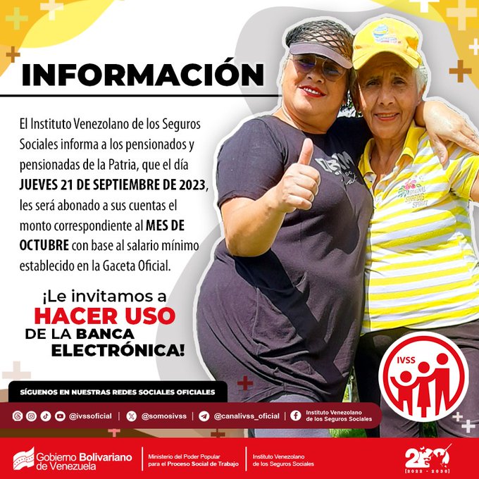 PAGO DE LA PENSIÓN DEL IVSSSEPTIEMBRE 2023 notiactual NOTIACTUAL