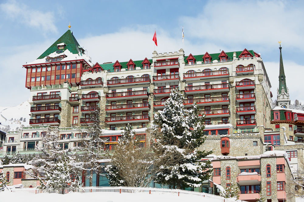 ST.MORITZ, SWITZERLAND -  Palace hotel in Saint Moritz, Switzerland.