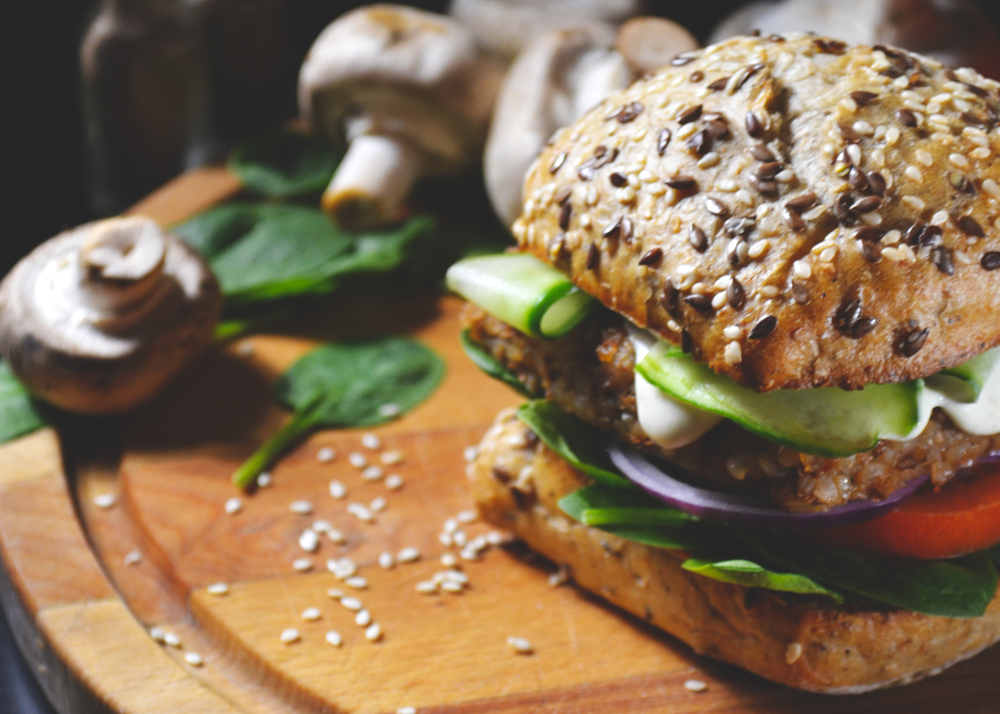 Hamburguesa vegana de lentejas y nueces