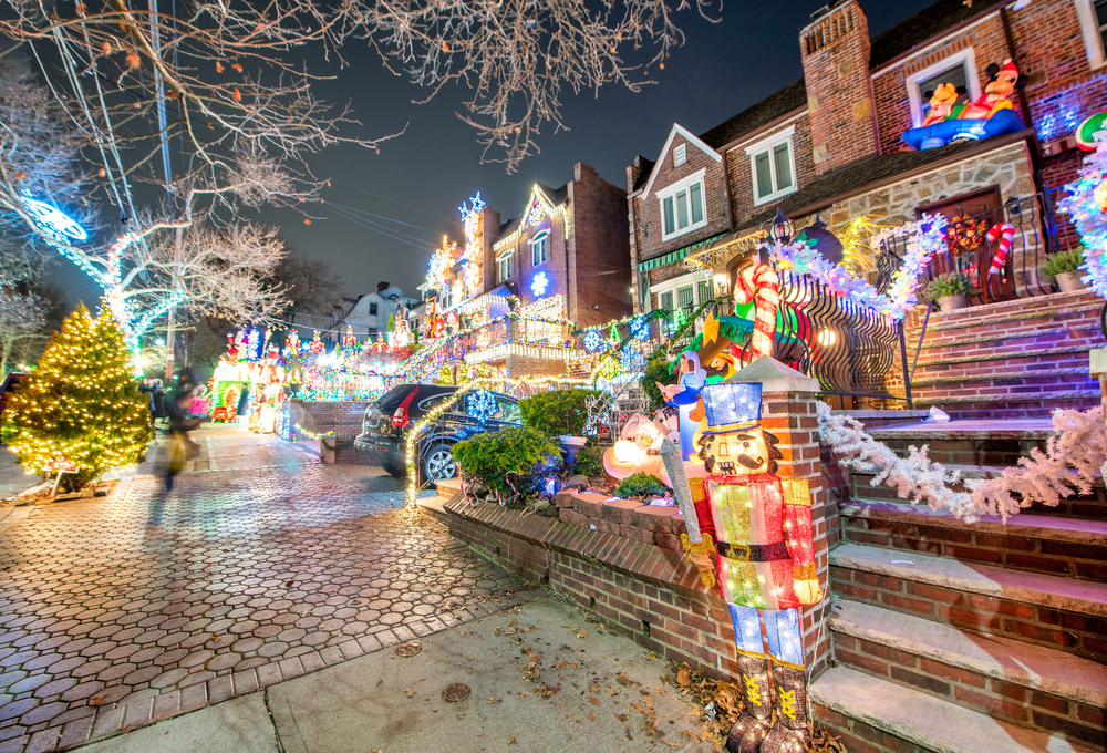 BROOKLYN, NEW YORK - DECEMBER, Dyker Heights Christmas Lights is the cutest small area of houses that are decorated for the holiday season in the Brooklyn Metropolitan Area, New York