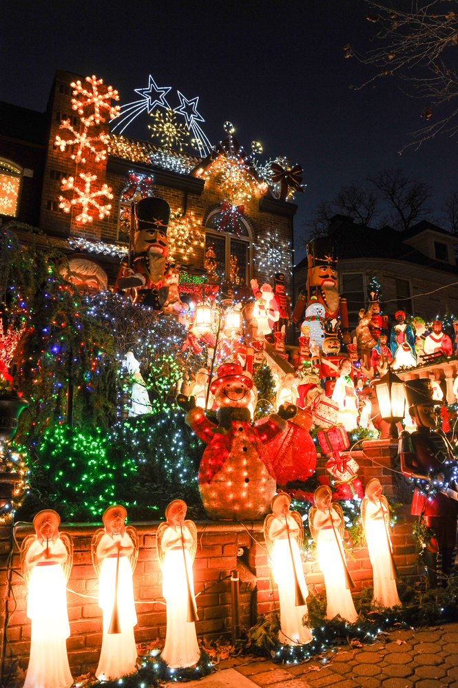 BROOKLYN, NEW YORK - DECEMBER, Dyker Heights Christmas Lights is the cutest small area of houses that are decorated for the holiday season in the Brooklyn Metropolitan Area, New York