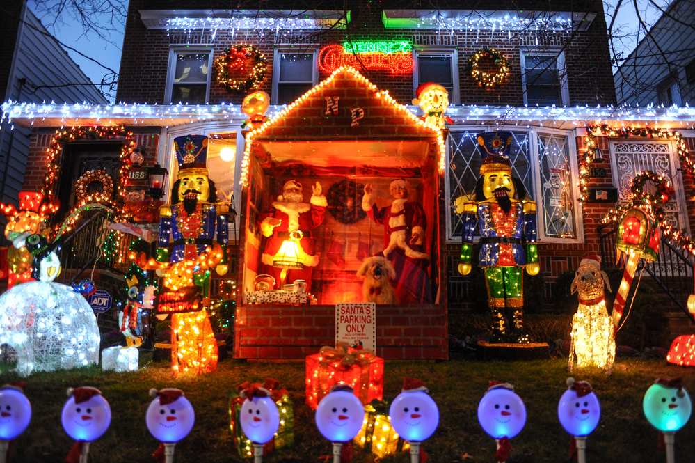 BROOKLYN, NEW YORK - DECEMBER , Dyker Heights Christmas Lights is the cutest small area of houses that are decorated for the holiday season in the Brooklyn Metropolitan Area, New York