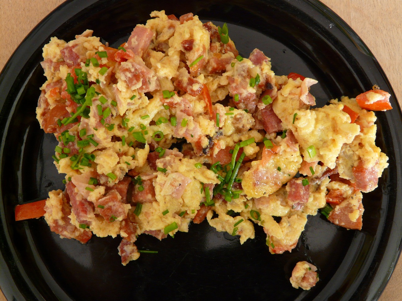 Huevos revueltos con verduras
