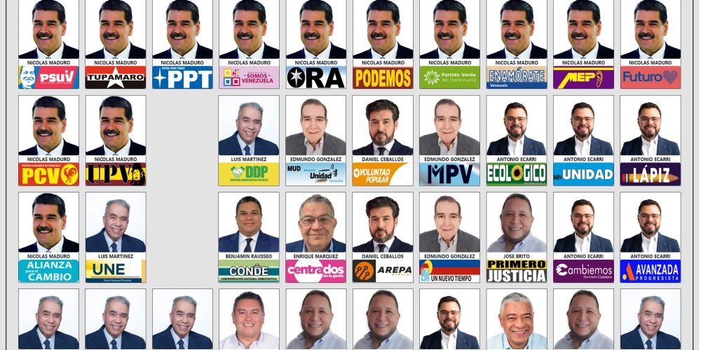Tarjetón elección presidencial de 2024 Venezuela