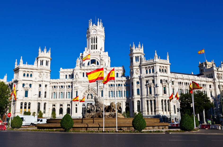Cibeles Fountain and Palacio de Comunicaciones