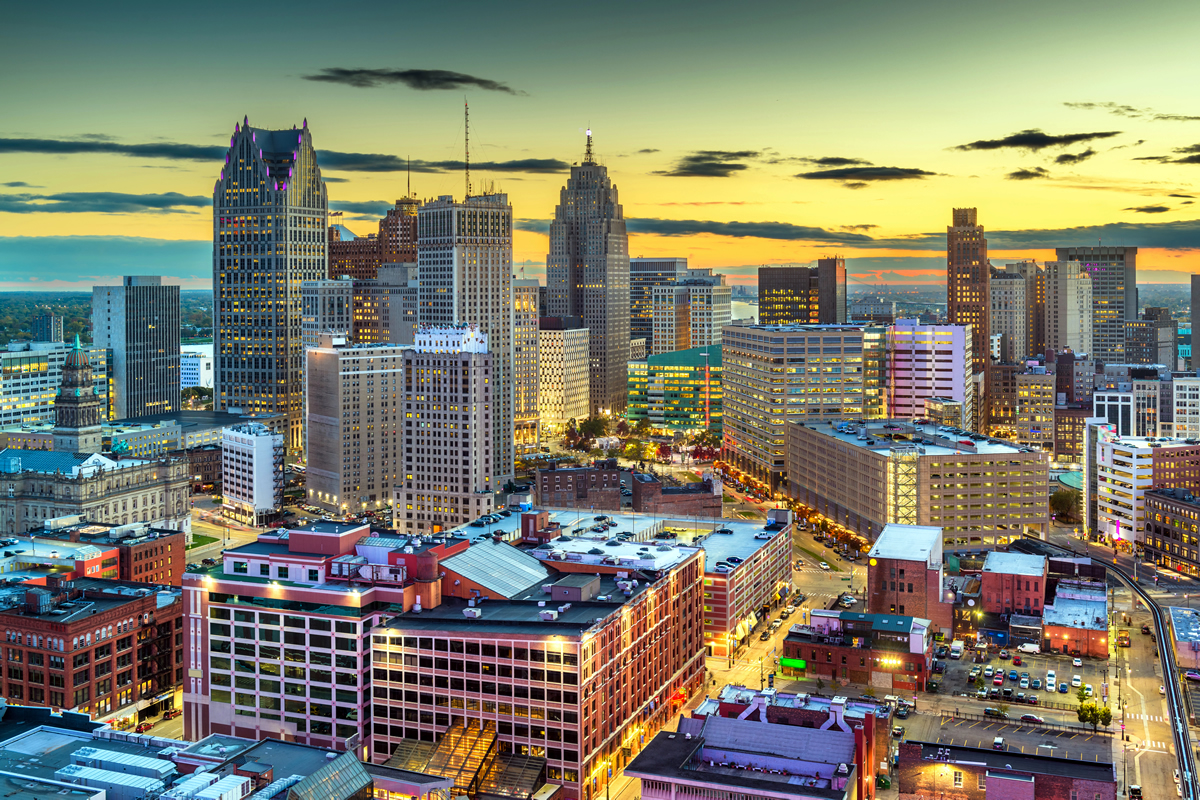 Detroit, Michigan, USA downtown NotiActual